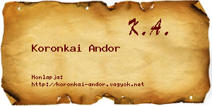 Koronkai Andor névjegykártya
