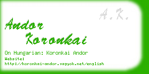 andor koronkai business card